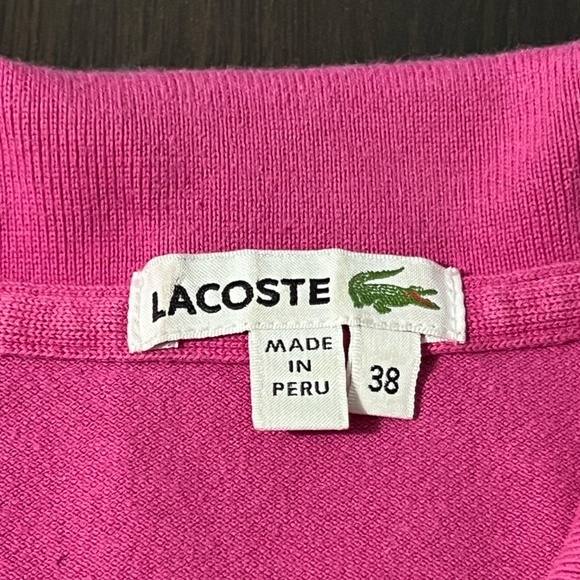 Lacoste Women's Polo Shirt Short Sleeve Size Medium Color Fuscia Pink - Picture 5 of 6